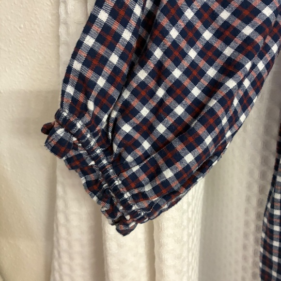 J Crew Plaid Smocked Square Neck Flannel Dress - Picture 5 of 8
